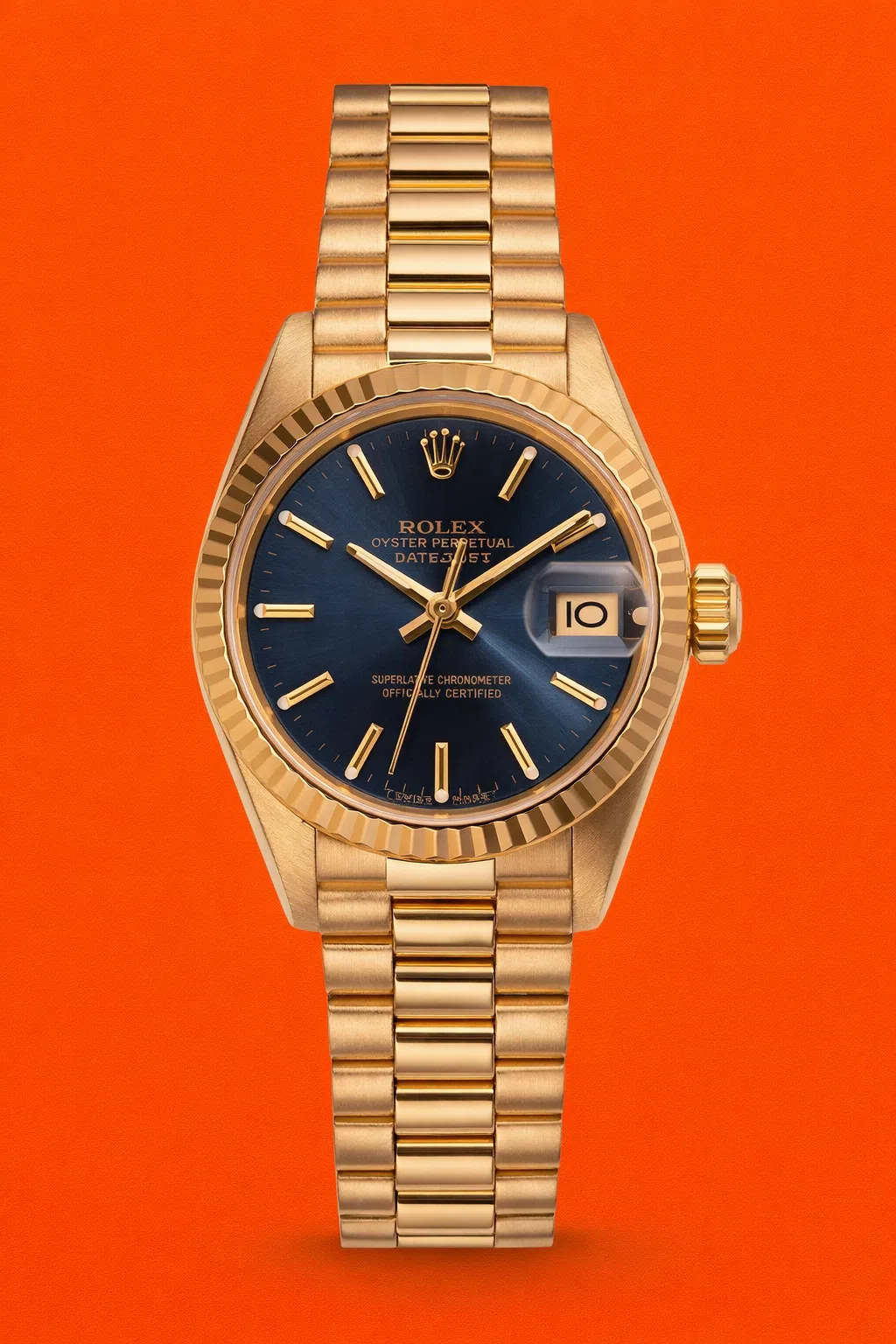 Rolex Ladies Datejust 18ct yellow gold Blue Dial 26mm 