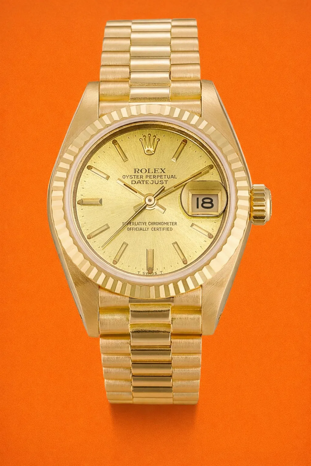 Rolex Ladies Datejust 18ct yellow gold Champagne Dial 26mm