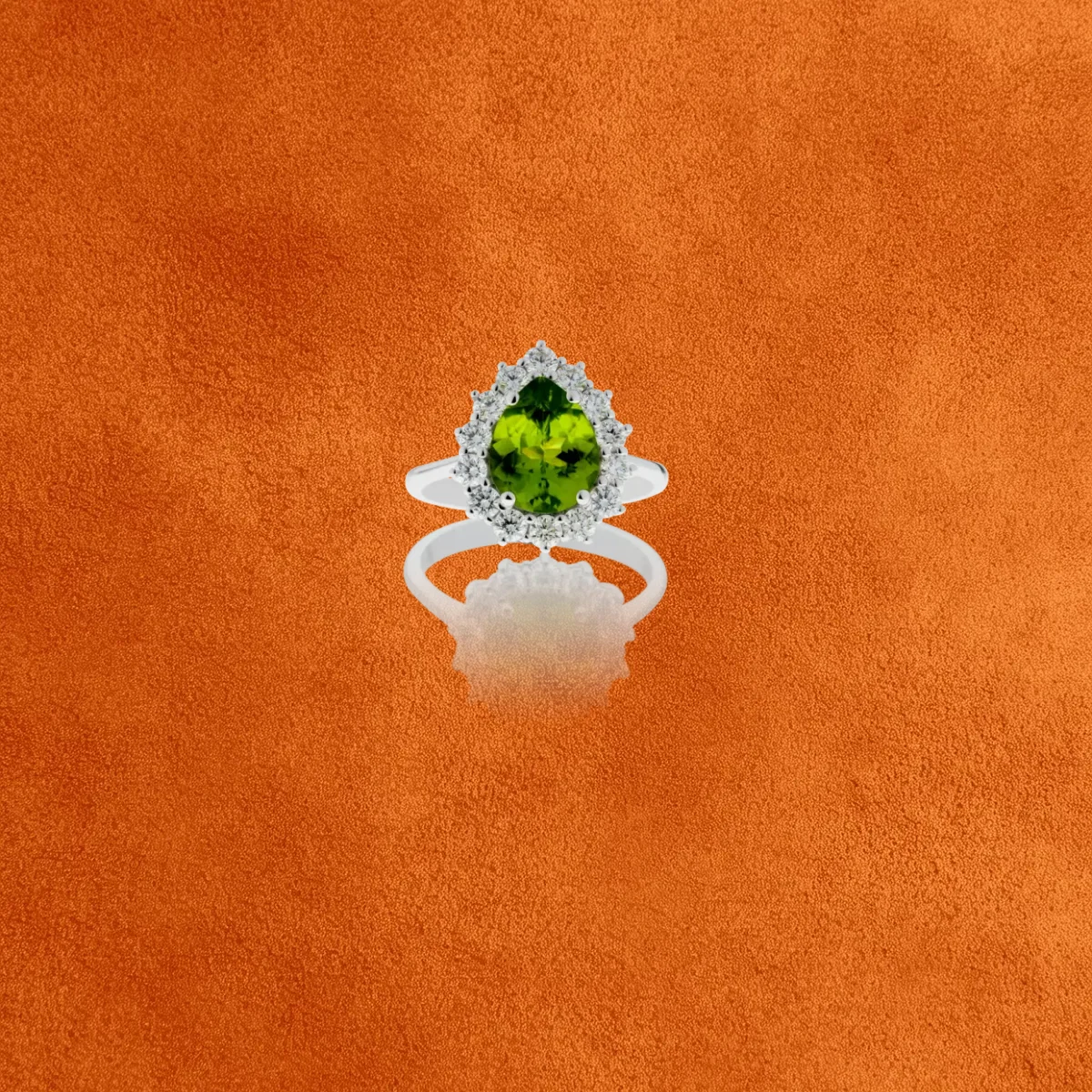 Peridot And Diamond Ring