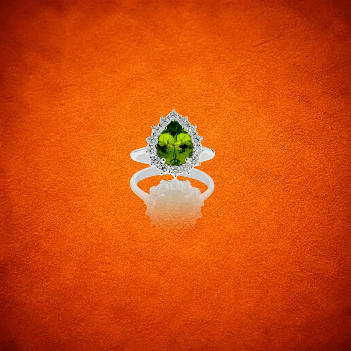 Peridot And Diamond Ring