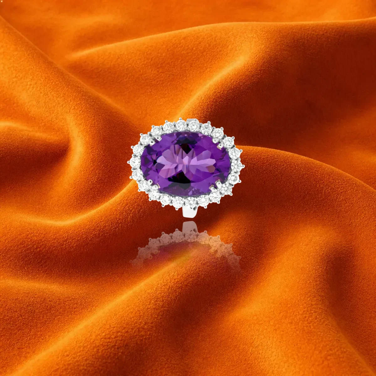 Amethyst And Diamond Ring