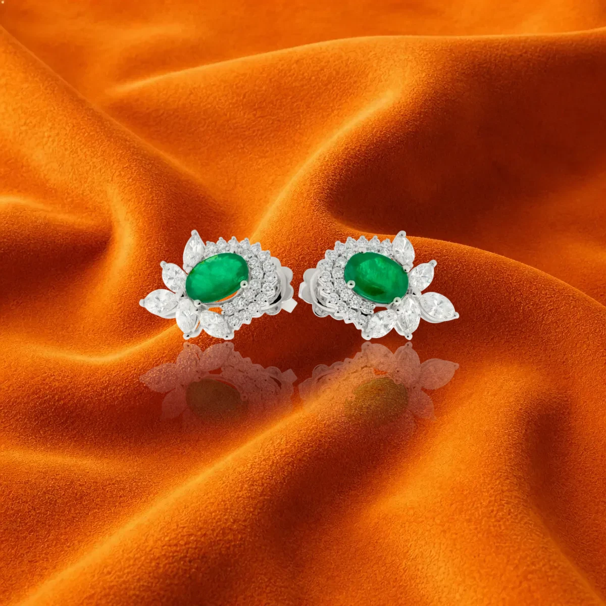 Emerald And Diamond Earrings