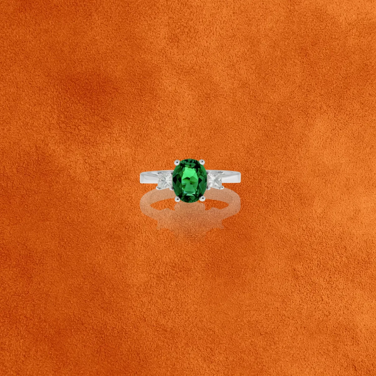 Tourmailine And Diamond Ring