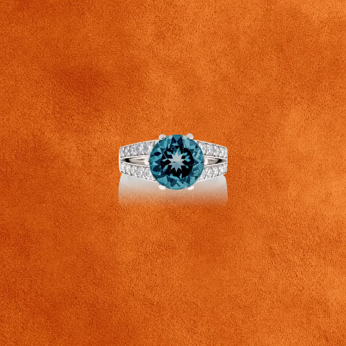 Blue Topaz And Diamond Ring