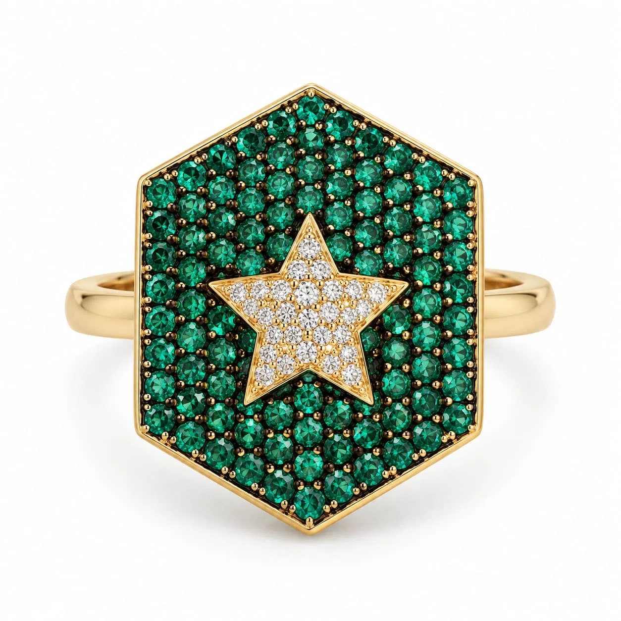 Emerald And Diamond Ring