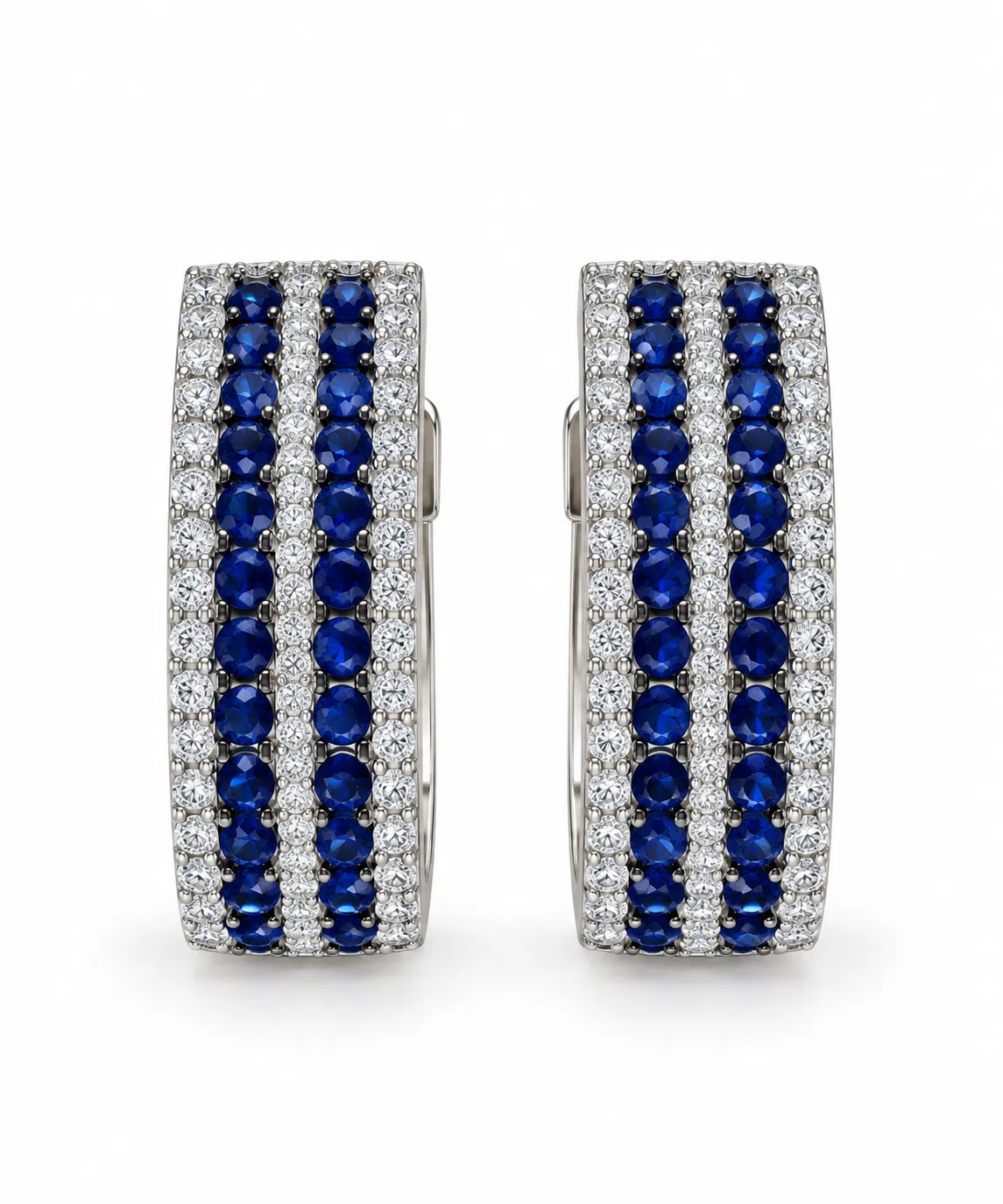 Diamond And Sapphire Earrings