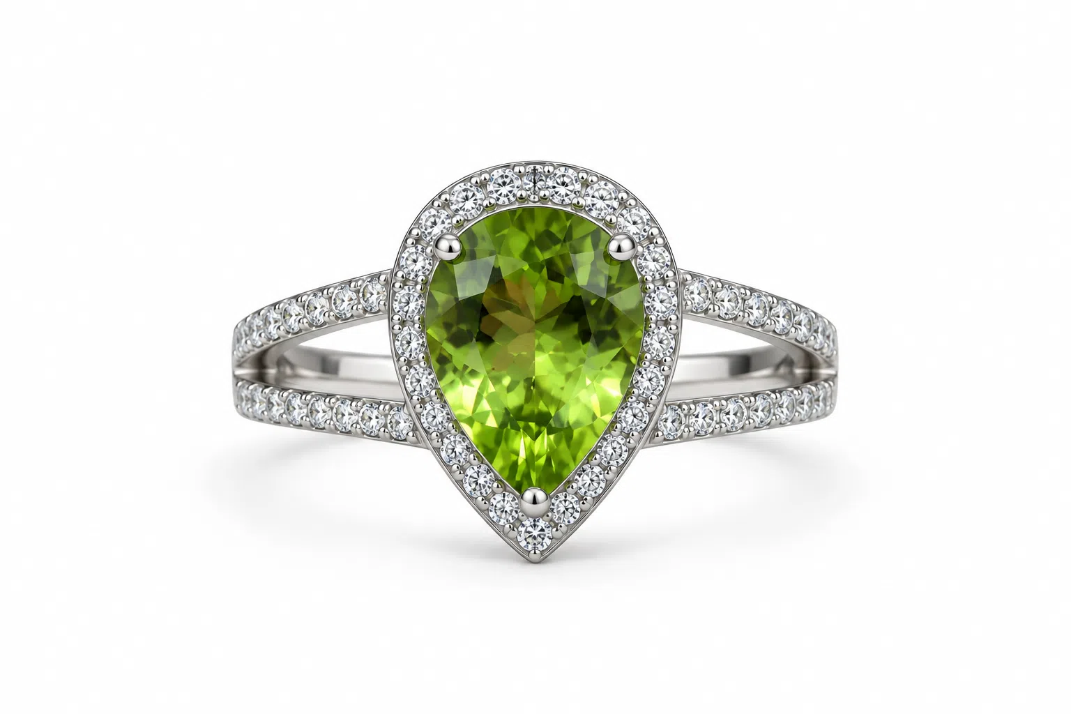 Peridot And Diamond Ring