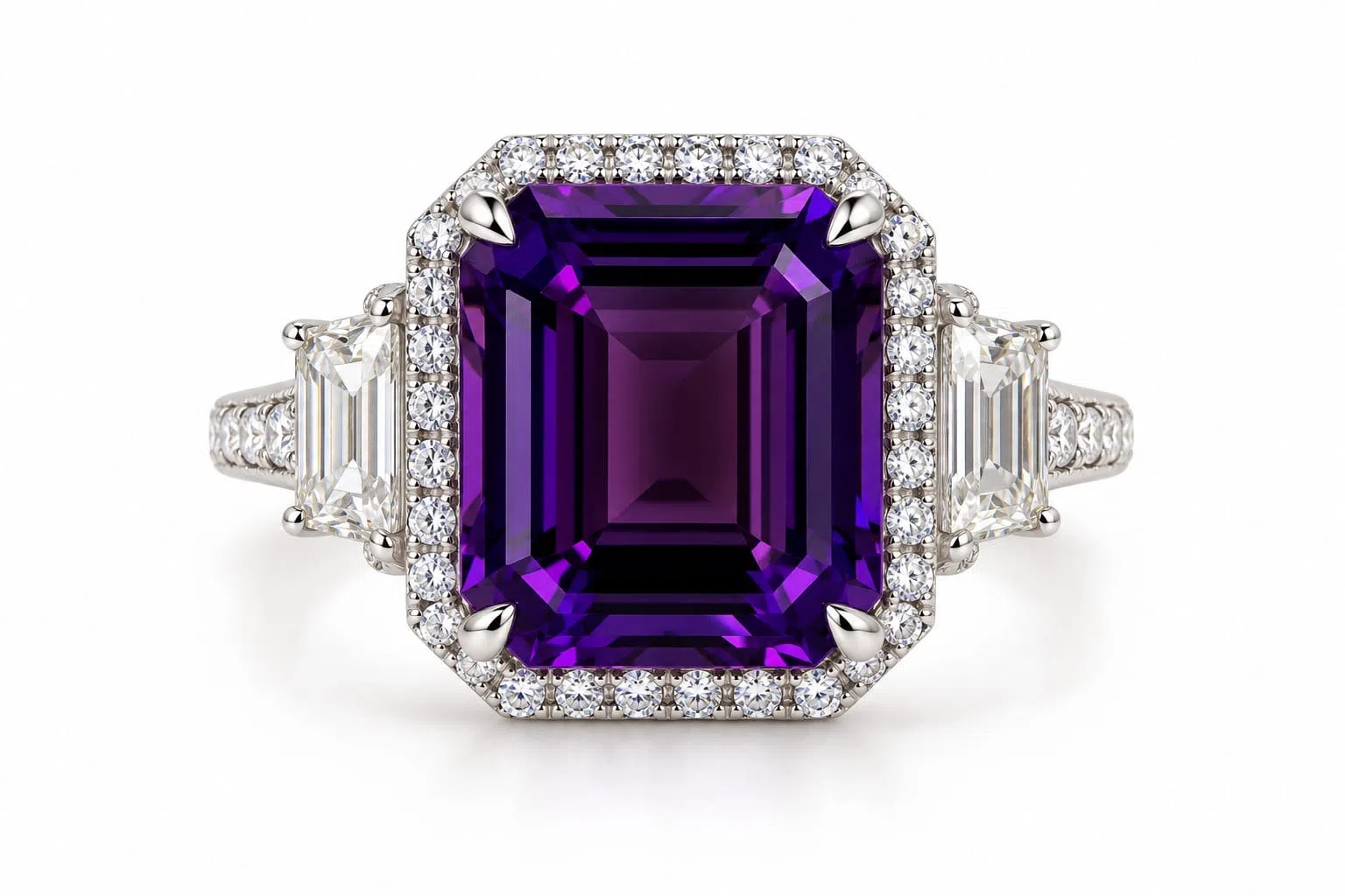 Amethyst And Diamond Ring