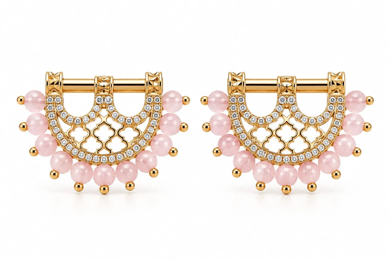 Kunzite And Diamond Earrings