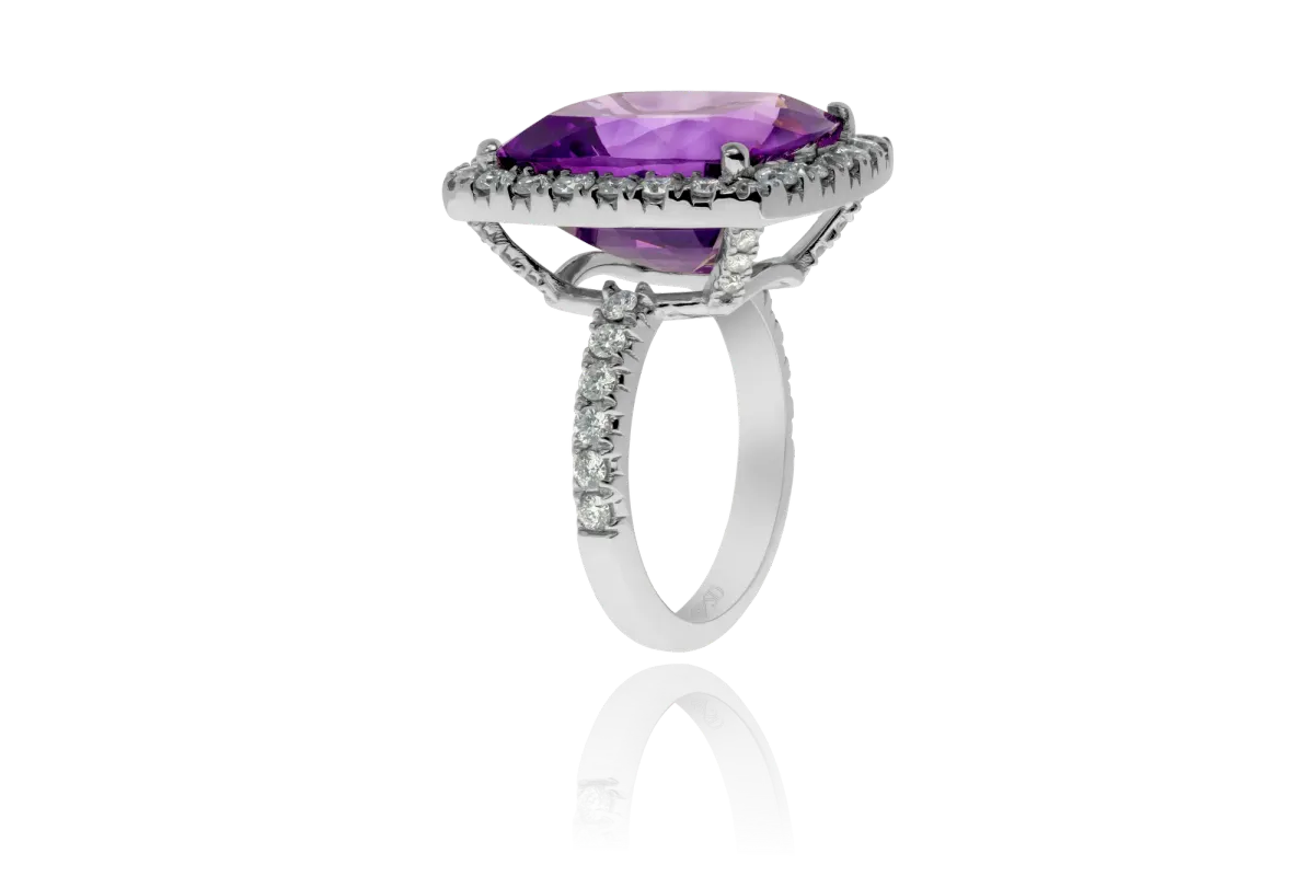 Amethyst And Diamond Ring view 3
