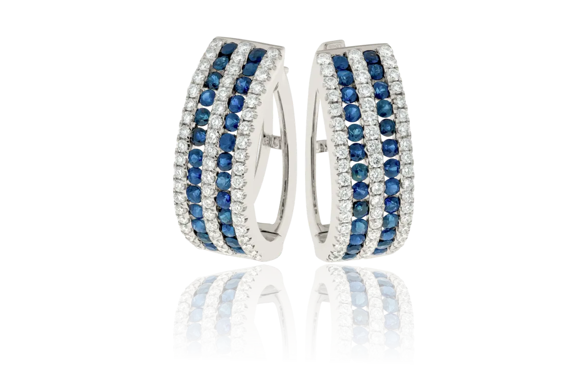 Diamond And Sapphire Earrings view 3