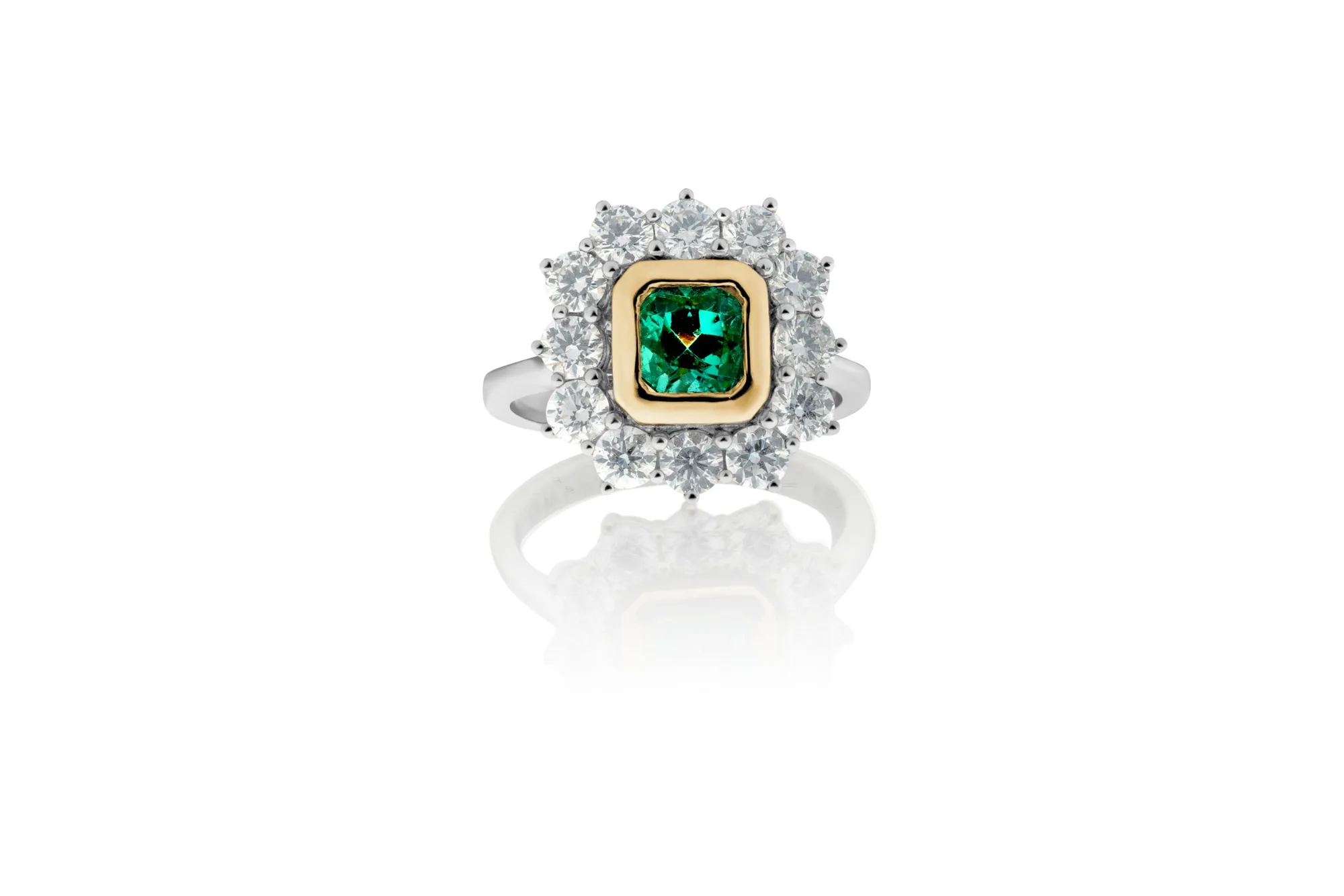 Emerald And Diamond Engagement Ring