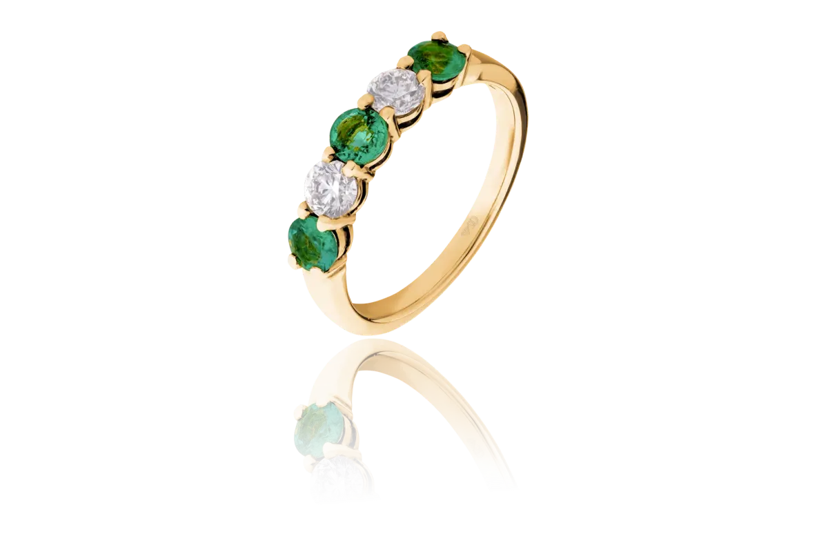 Emerald And Diamond Ring view 3