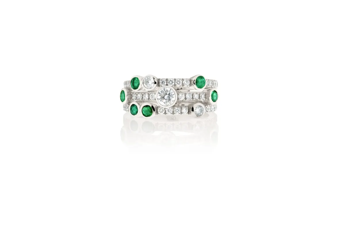 Emerald And Diamond Ring view 2