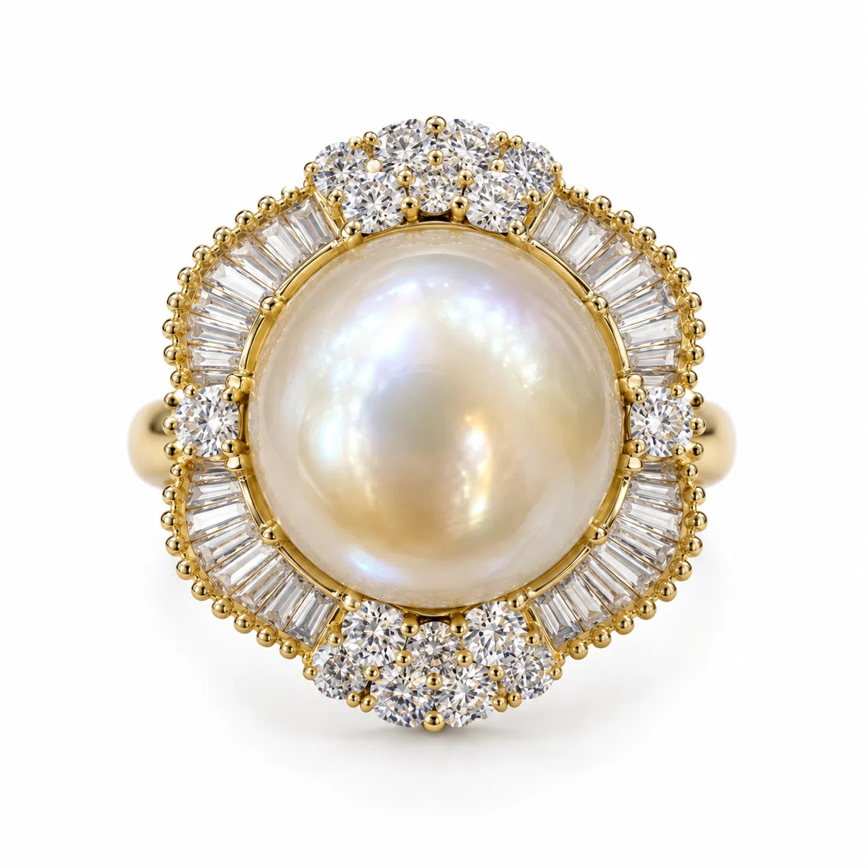 Pearl And Diamond Ring