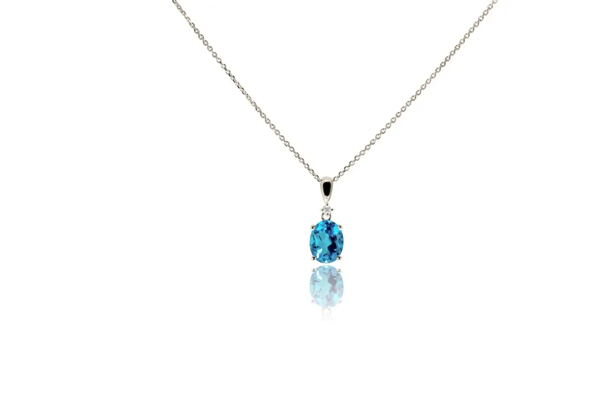 Diamond and Blue Topaz Necklace