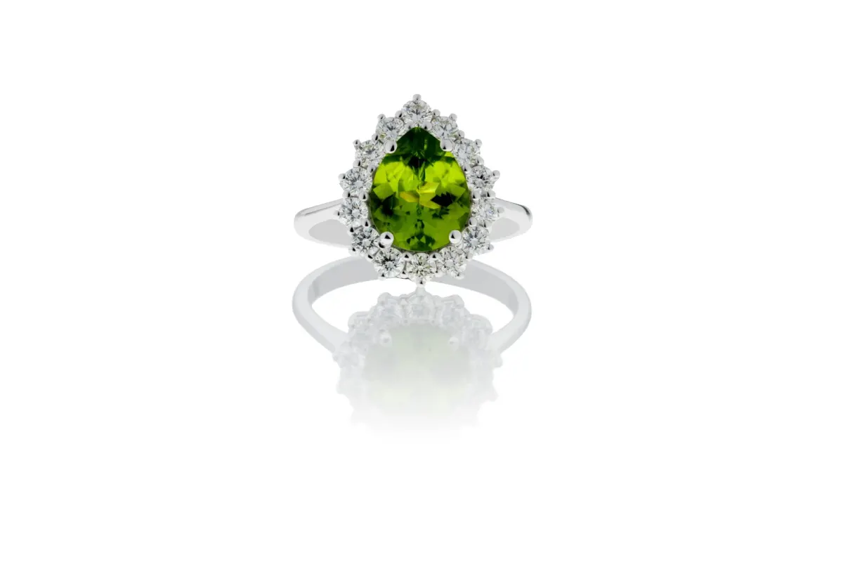 Peridot And Diamond Ring view 2
