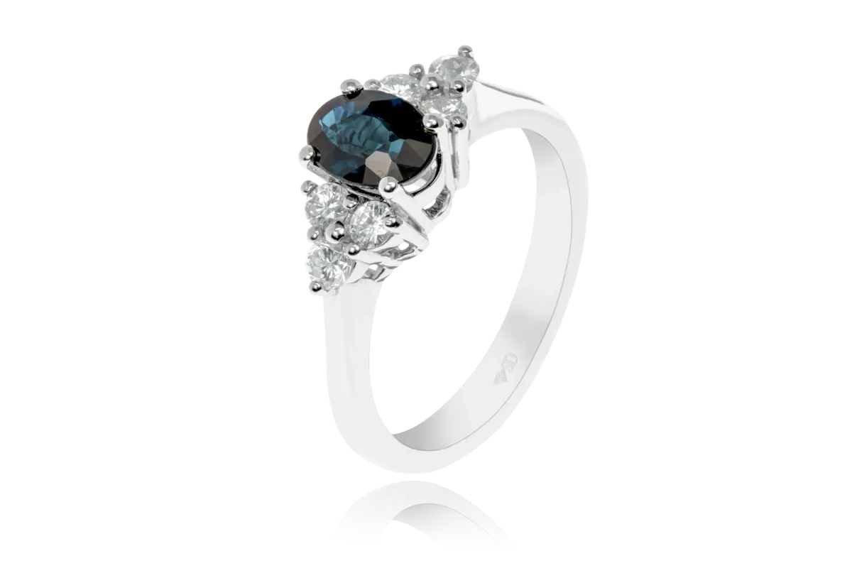 Sapphire And Diamond Ring view 3