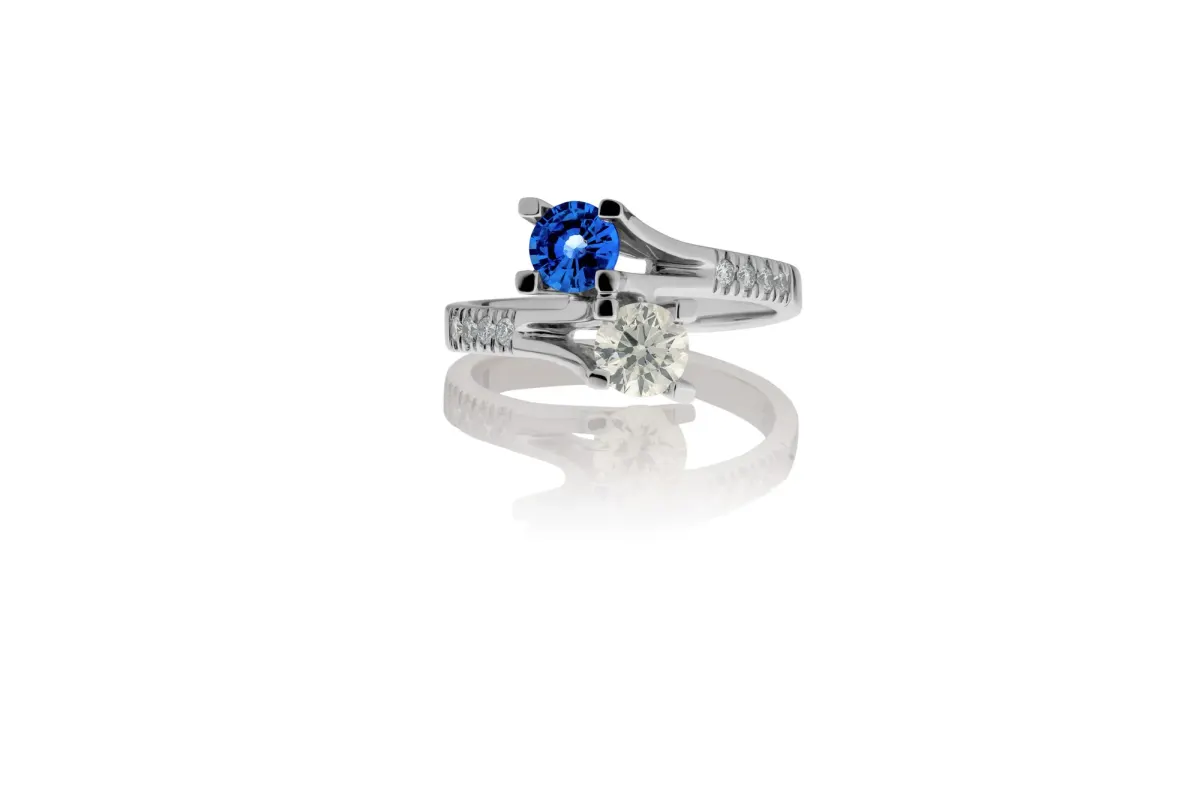 Sapphire And Diamond Ring view 2