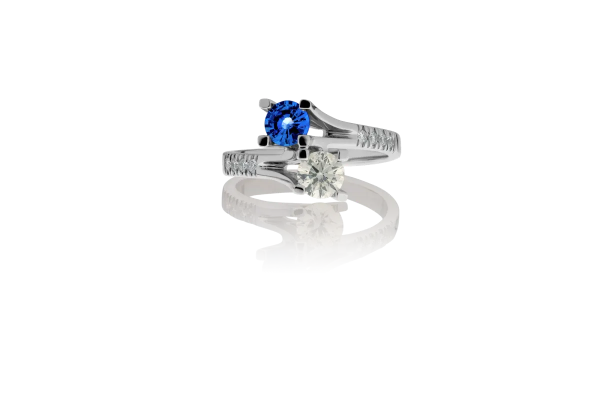 Sapphire And Diamond Ring view 3