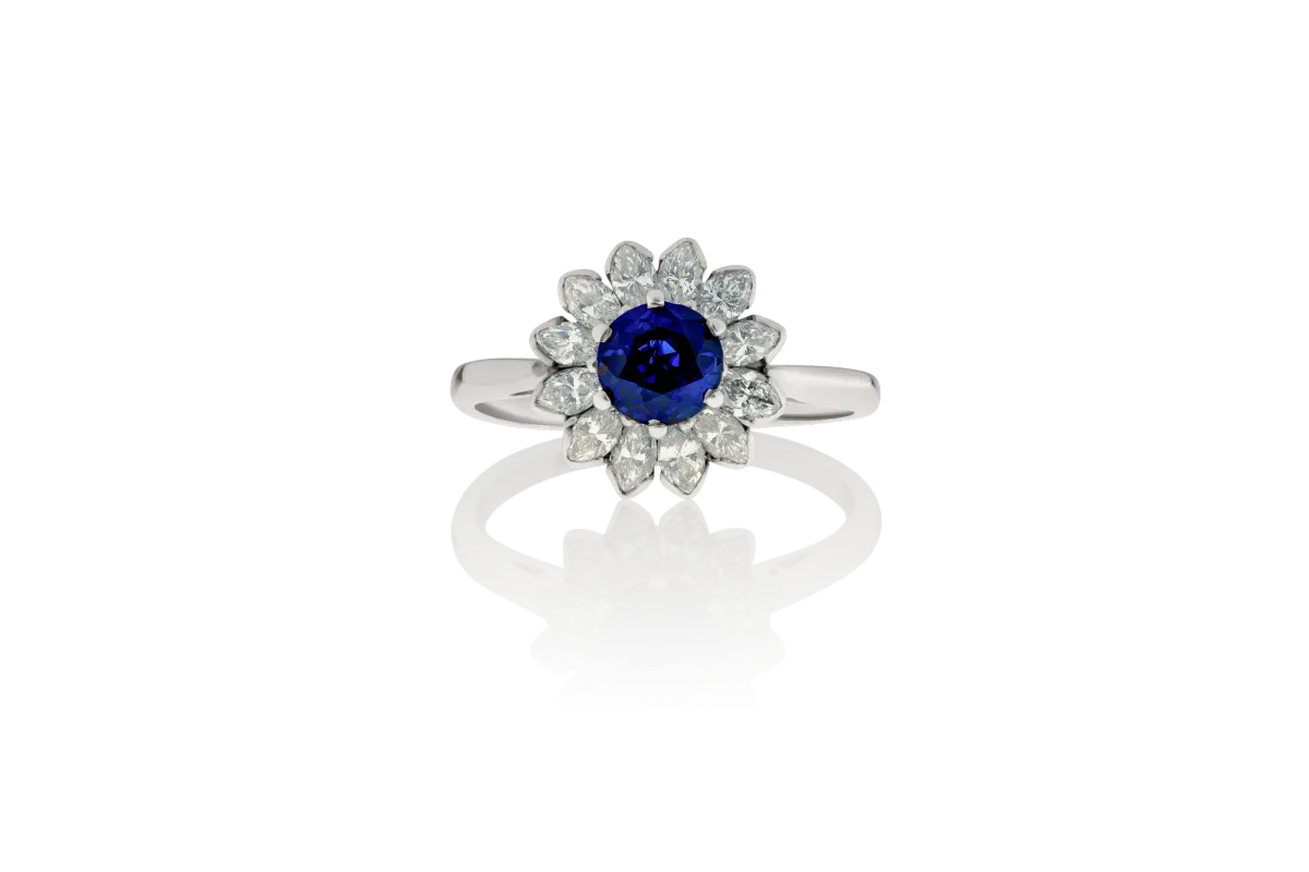 Sapphire And Diamond Ring view 3