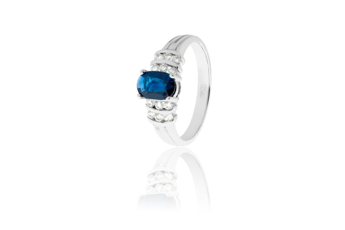 Sapphire And Diamond Ring view 3