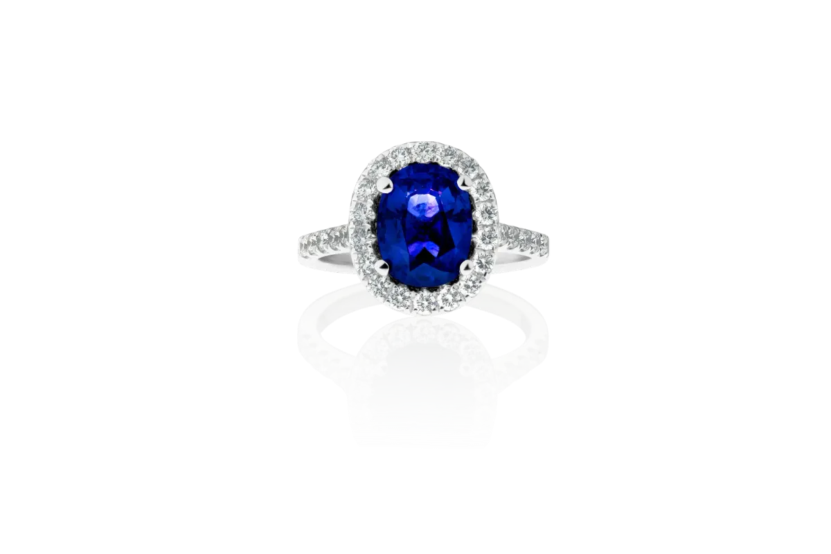 Sapphire And Diamond Ring view 3