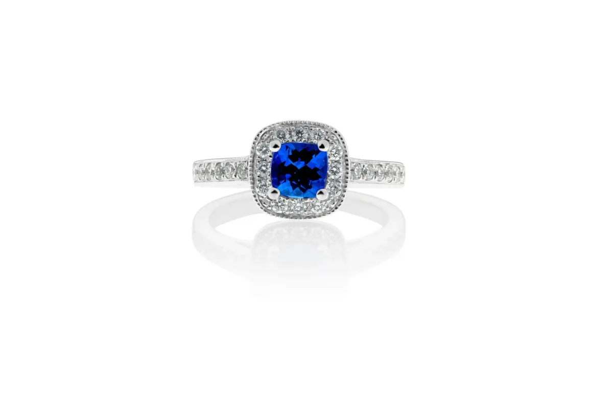 Tanzanite And Diamond Ring view 2
