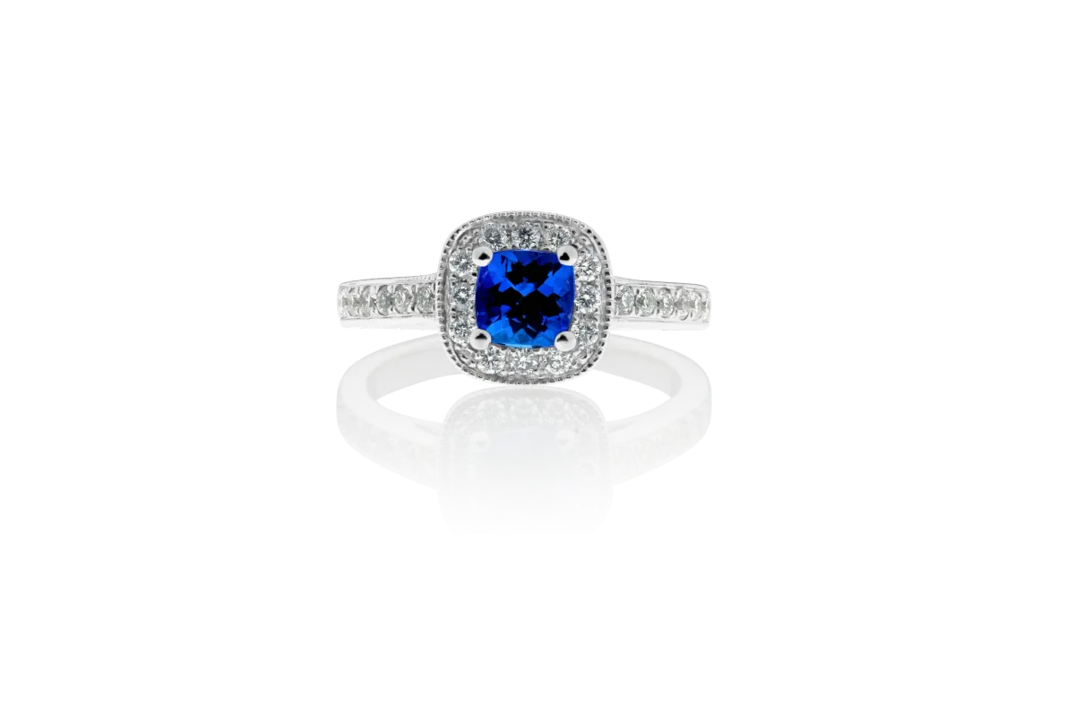 Tanzanite And Diamond Ring view 3