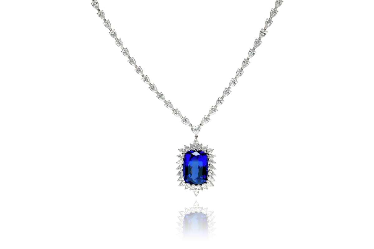 Tanzanite and Diamond Necklace view 3