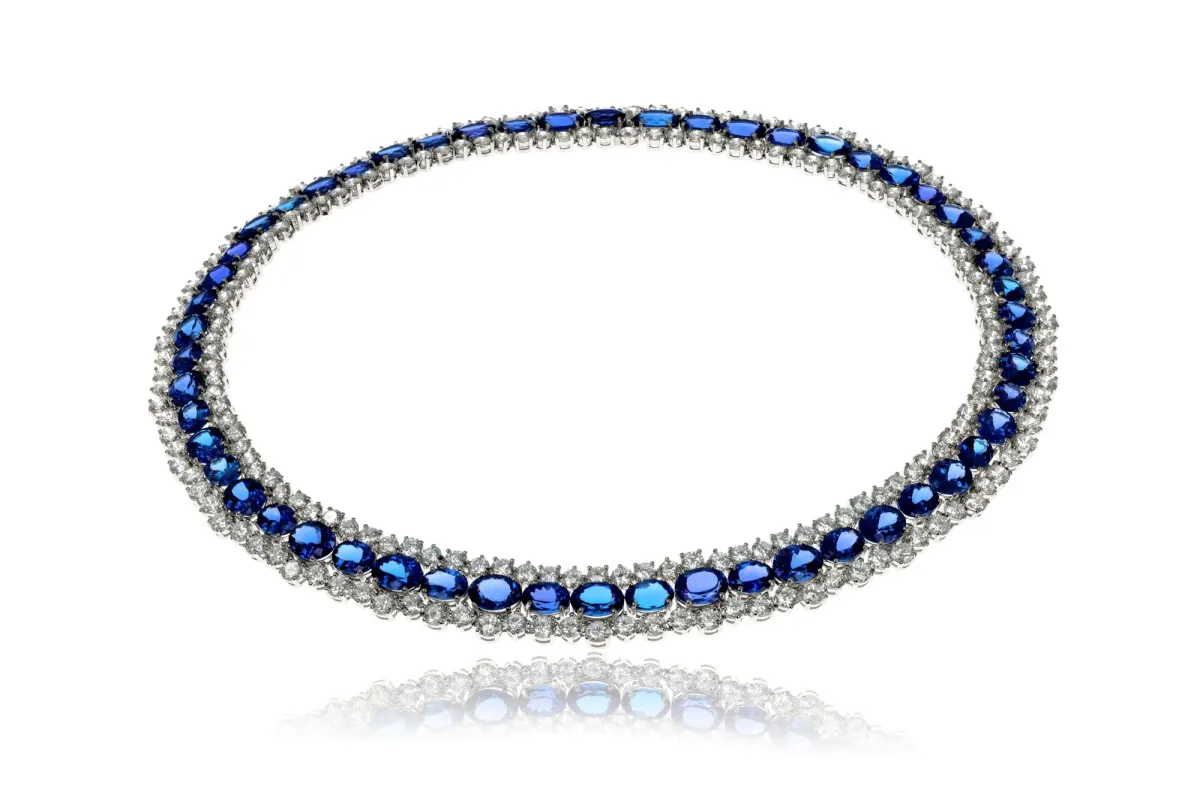 Tanzanite and Diamond Necklace view 2