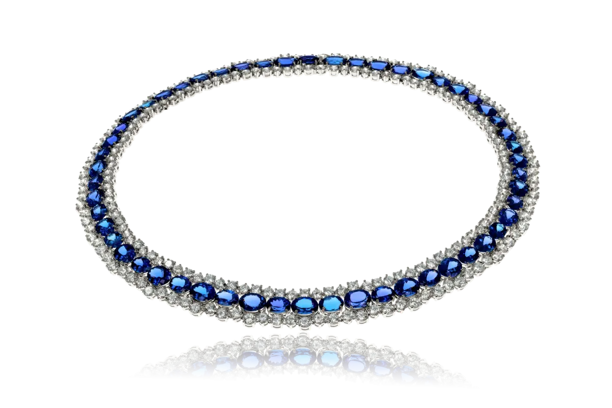 Tanzanite and Diamond Necklace view 3