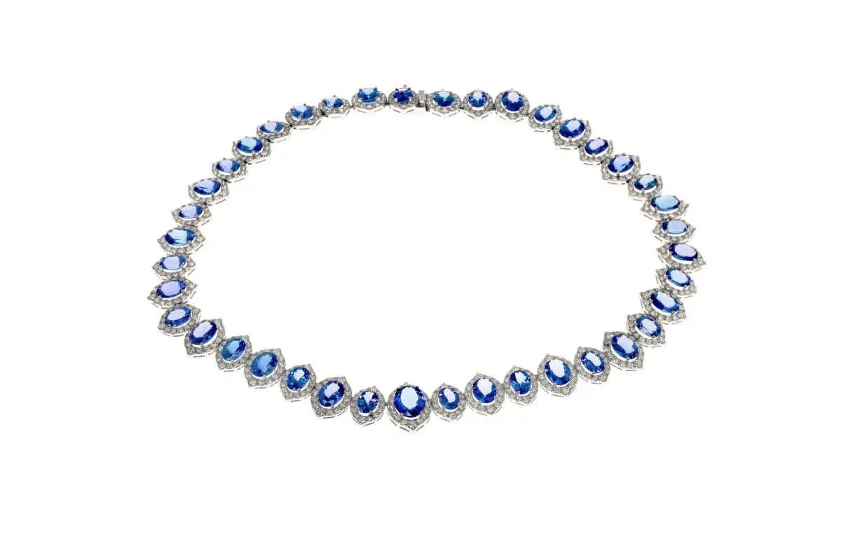Tanzanite and Diamond Necklace view 2