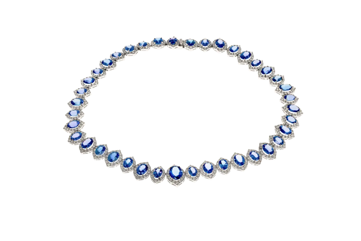 Tanzanite and Diamond Necklace view 3